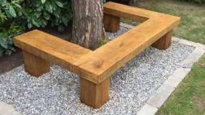 Banc en traverse paysagère 2- Réalisation VB Jardin