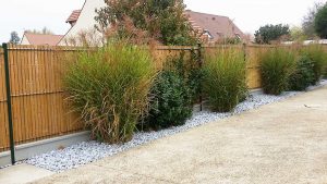 Grillage rigide kit occultant bois - Réalisation VB Jardin